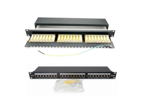 PATCH PANEL 24 PORTURI, FTP CAT.6A, 1U, ECHIPAT