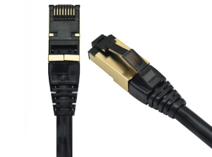 PATCH CORD F/FTP RJ45-RJ45 CAT.8, LSZH, NEGRU, 2M