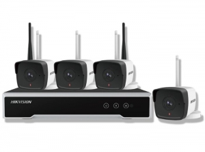 KIT 1XNVR WIFI 4CH, 4XCAM 2MP WIFI BULLET, HDD 1TB