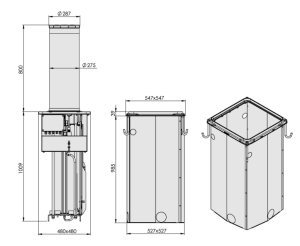 BOLARD HIDRAULIC, H 800MM,REZISTENTA RIDICATA,INOX